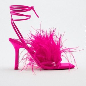 Zara feathered high heels
